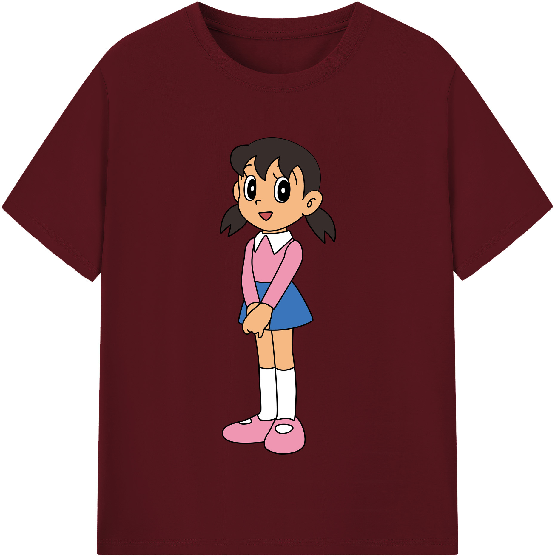 （画像用） ドラえもん みなもと しずか Doraemon Shizuka Minamoto 綿100％半袖Tシャツ（フロントプリント）